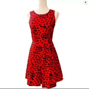 Kenzie XL Red and Black Polka Dot Dress